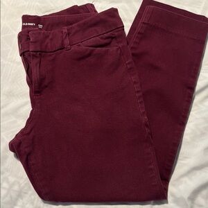 Old Navy Women's Deep Burgundy Ankle Pants